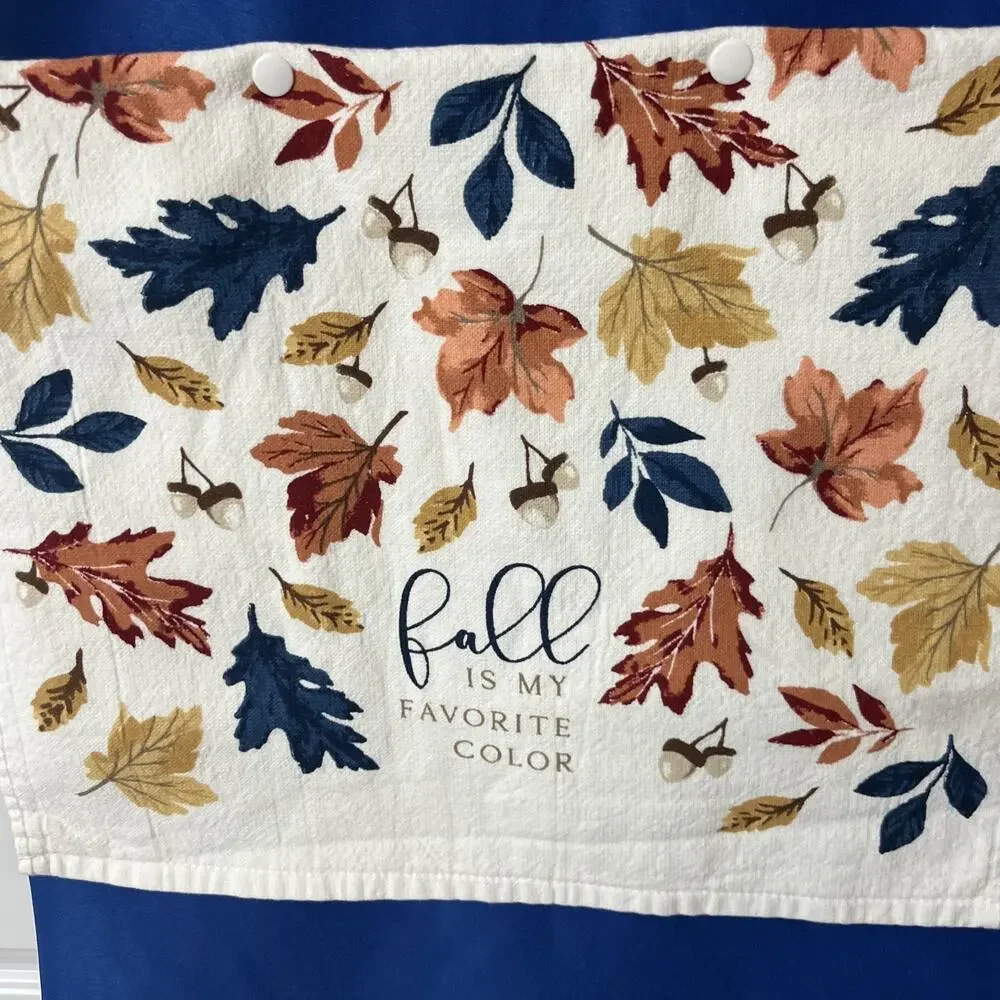 Custom Made Kitchen Apron With Embroidery & Removable Towel Washable Fall Gather